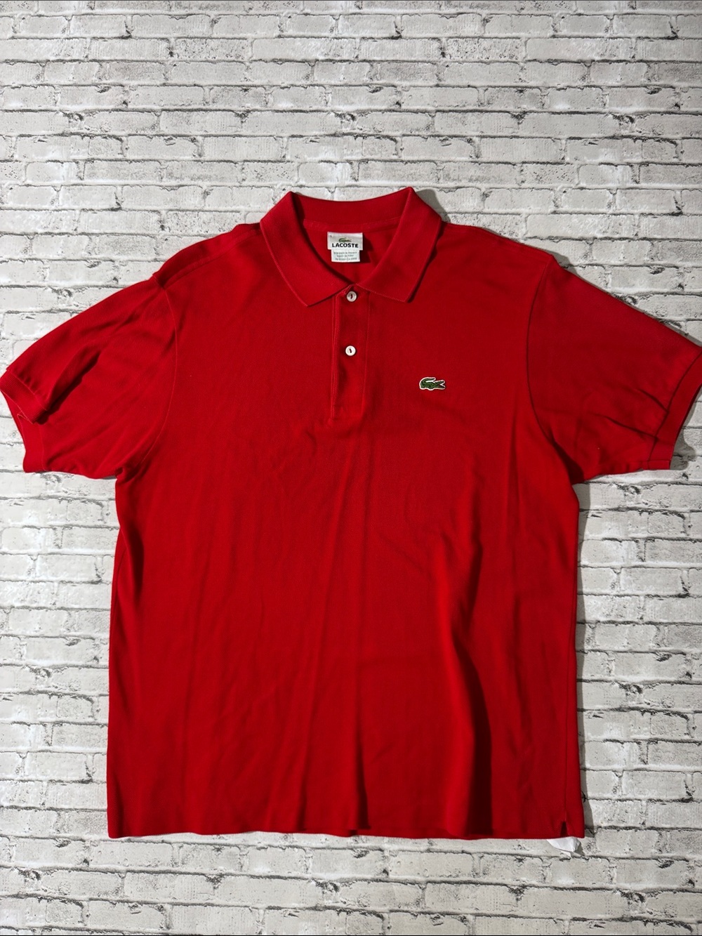 (Lot of 3) Lacoste mens 5 L Large red purple green classic polo shirt bundle EUC - Picture 2 of 10